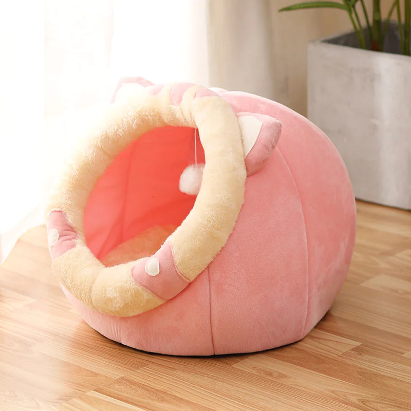 Cozy Cat Nest- Plush Enclosed Cat Nest