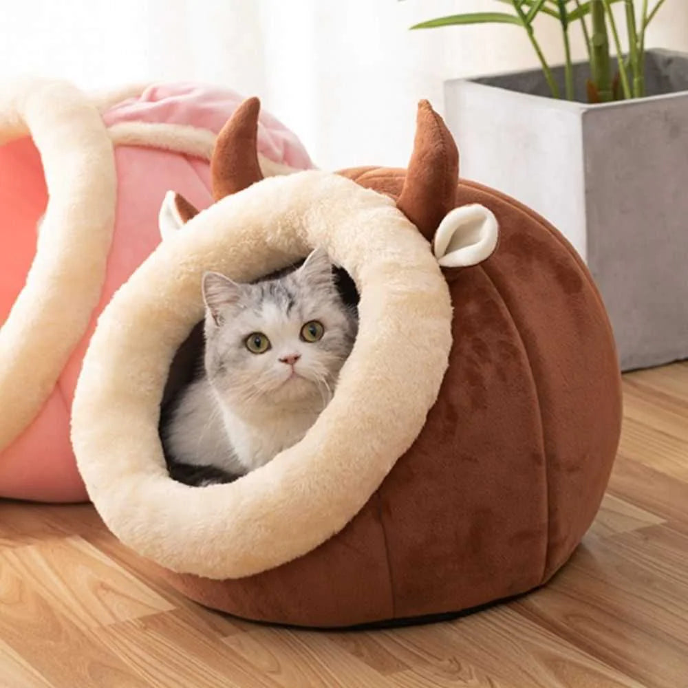 Cozy Cat Nest- Plush Enclosed Cat Nest