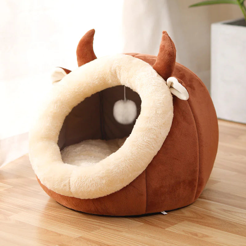 Cozy Cat Nest- Plush Enclosed Cat Nest